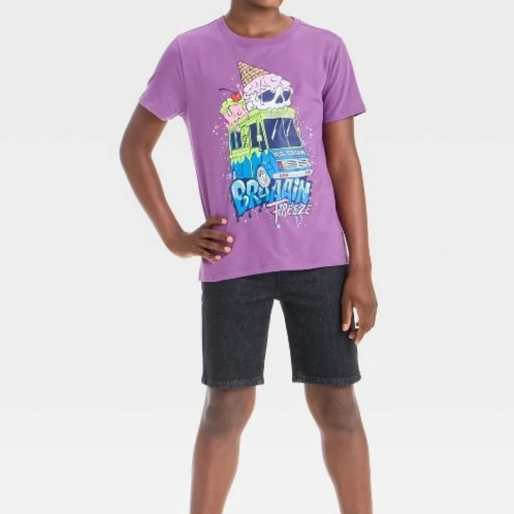 Cat & Jack Purple Ice Cream Truck Tee - Picture 4 of 4